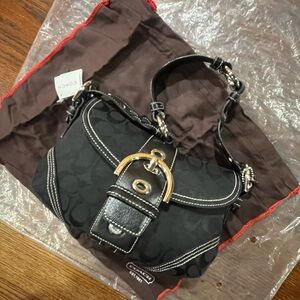 Coach Black Mini Bag with silver Accents